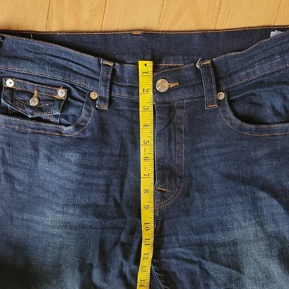 True Religion Ricky Flap Pocket Blue Relaxed Straight Jeans Classic Style Straight